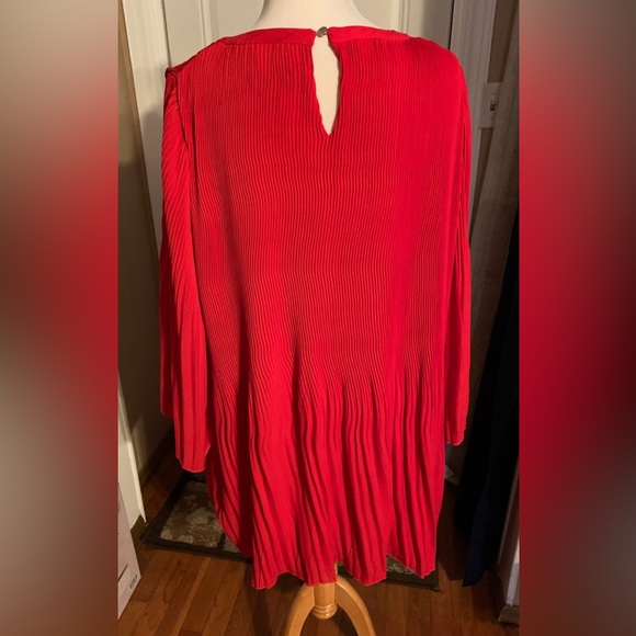 NINA LEONARD Red Dress with Bell Sleeves Size XL - Picture 2 of 3